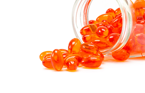 Orange gel pills