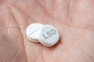 white tablets labelled "LSD"