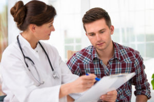 doctor talking to patient about how to taper
