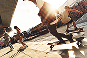 Teens Skateboarding